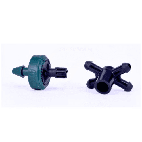 Gotero 8 l/h autcompensante y antidrenante con distribuidor de cuatro salidas
